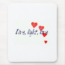 Mystic Edge/Live, light, love - Hearts Mousepad
