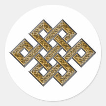 Mystic Knot - Silver & Gold 2 Round Sticker