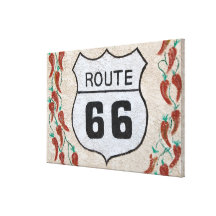 NA, USA, Arizona, Holbrook Route 66 street sign Stretched Canvas Print