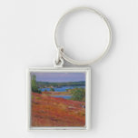 NA, USA, Maine. Blueberry Barrens. Keychain