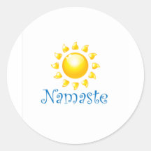 namaste round sticker