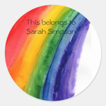 Name book plates round stickers