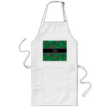 Name Green on purple pink turquoise flowers Apron