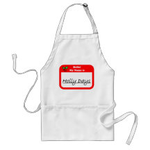 name tag holiday apron