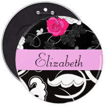 Names Initials Monograms Flowers Black White Pink