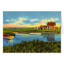 Nantucket Massachusetts Along the Creek Greeting Cards