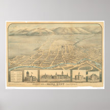 Napa, CA. Panoramic Map (0684A) Print