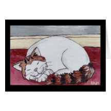 Napping Calico Cat Greeting Cards