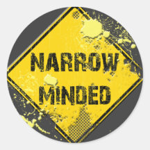 NARROW MINDED ROAD SIGN STICKER