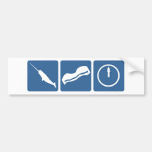 Narwhal - Bacon - Midnight Bumper Sticker