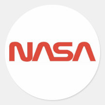 NASA Red Worm Logo Sticker