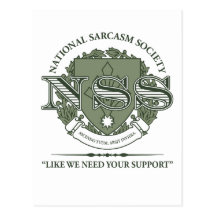 National Sarcasm Society Post Card