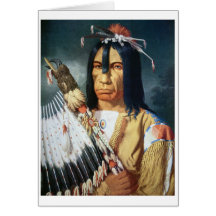 Native American Chief of the Cree people of Canada Greeting Card
