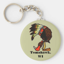 NATIVE AMERICAN CHIEF & TOMAHAWK IN HAND KEY CHAIN