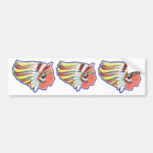Native American Indian Chief Bumper Sticker