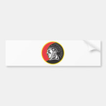 Native American Indian Chief Side Bumper Stickers