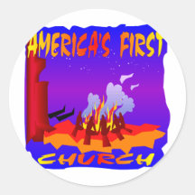 Native Americans, Americas First Church Round Stickers