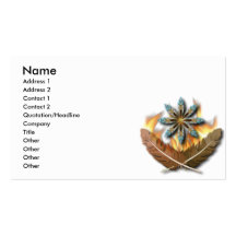native red tailed hawk feathers and flames digital business card templates