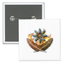 native red tailed hawk feathers and flames digital pin