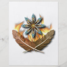 native red tailed hawk feathers and flames digital flyer design