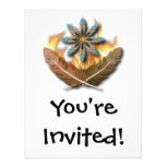 native red tailed hawk feathers and flames digital invitations
