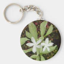 Natural White Beautiful Flower Keychains