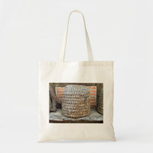 Natural Wooden Basket Tote Bag