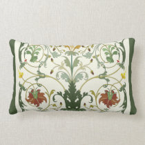 Nature Swirl Floral Pattern Vector Pillow Design pillows