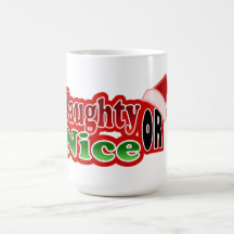 Naughty Nice Christmas Text Design Coffee Mug