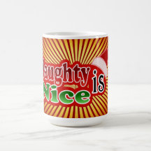 Naughty Nice Christmas Text Design Mugs