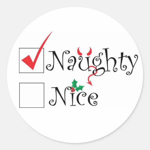 Naughty Nice Round Stickers