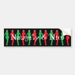 Naughty & Nice Sexy Xmas Silhouette Bumper Sticker