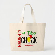 Naughty or Nice Chick (Santa Hat) Canvas Bags
