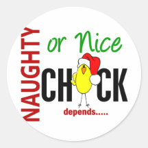 Naughty or Nice Chick (Santa Hat) Sticker