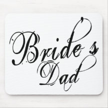 Naughy Grunge Script - Bride's Dad Black Mousemat