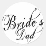 Naughy Grunge Script - Bride's Dad Black Stickers