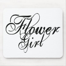Naughy Grunge Script - Flower Girl Black Mousepads