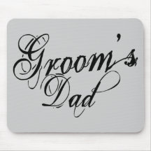 Naughy Grunge Script - Groom's Dad Black Mouse Pads