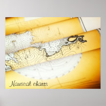 Nautical chart print
