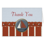 Nautical Red White Blue Sailboat Thank You Cards
