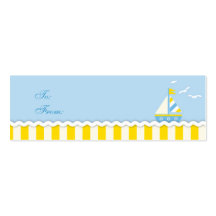 Nautical Skinny Gift Tag Business Cards