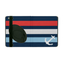 Nautical stripes sea anchor navy blue powis icase