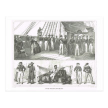 Naval officers and sailors post cards