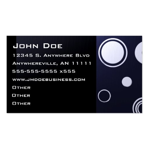 Navy and White Circle Business Card