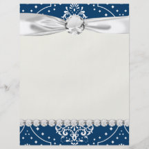 navy and white henna style damask flyer design