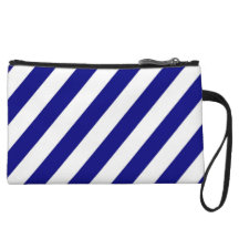 Navy and White Stripe Mini Clutch Wristlet Purse