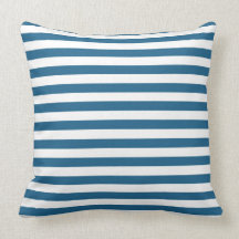 Navy and White Striped Throw Pillow