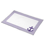 Navy Blue Anchor and Sailor Stripes Placemats