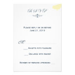 Navy Blue and Yellow Bird Reply Card