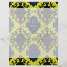 navy blue lime green black diamond damask pattern full color flyer